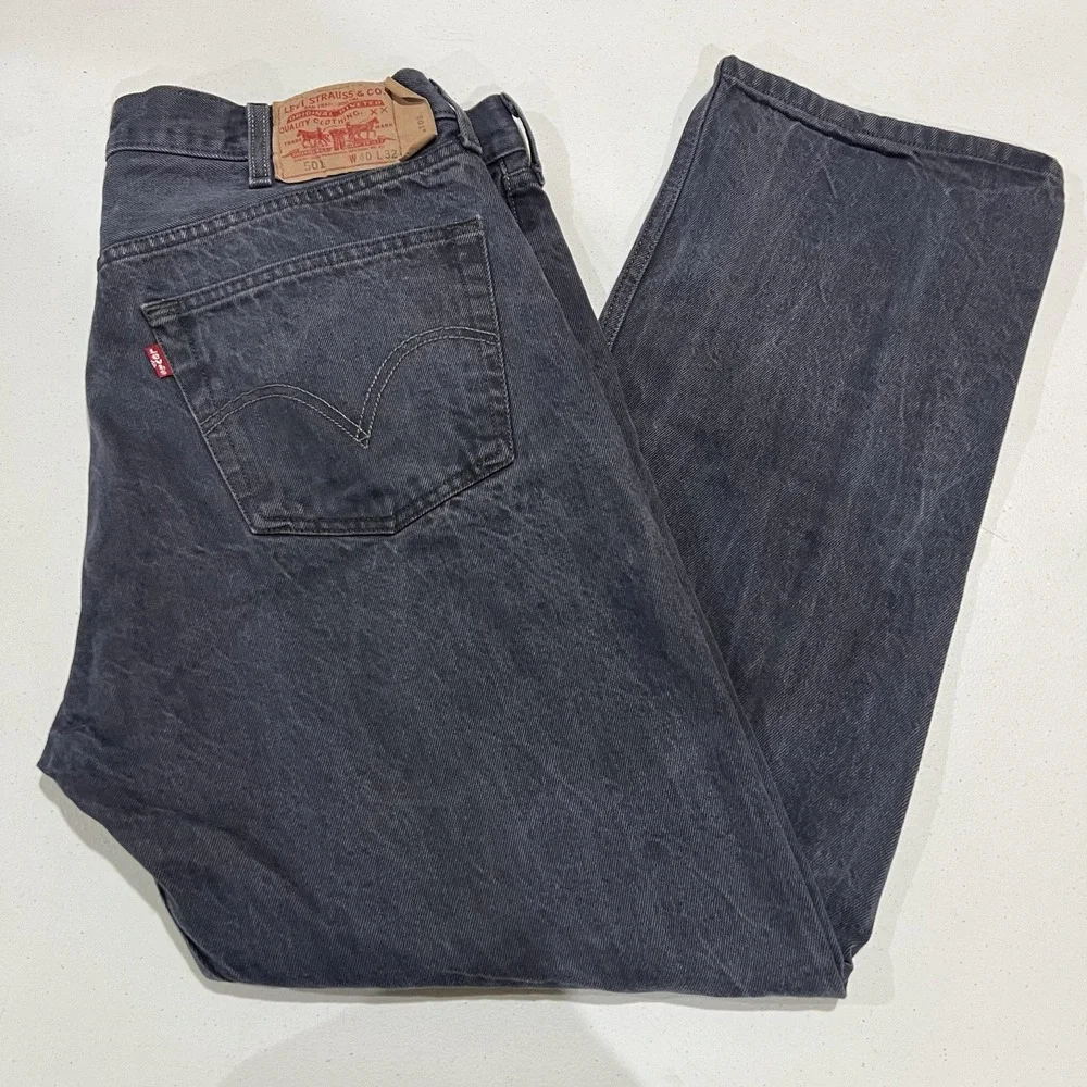 Vintage Levi's 501 XX Jeans Men's 36x29 Blue Purple Faded Y2K Button Fly